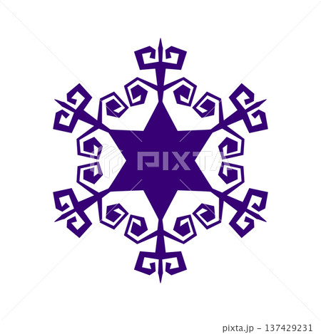 Blue template snowflake. Isolated snowflakes icon, round mandala. Winter Holiday cartoon flat illustration. Merry Christmas and New year Vector. Hand draw style Blue template snowflake. Isolated snowflakes icon, round mandala. Winter Holiday cartoon flat illustration. Merry Christmas and New year Vector. Hand draw style 137429231