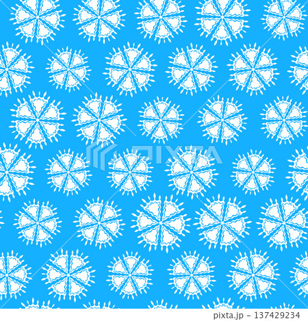 Winter seamless pattern with snowflakes, holiday background. Vector illustration for fabric, textile wallpaper, posters, gift wrapping paper. Christmas vector illustration. Falling snow 137429234