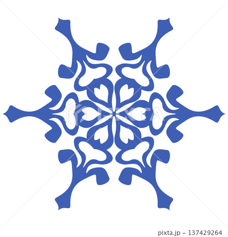 Blue template snowflake. Isolated snowflakes icon, round mandala. Winter Holiday cartoon flat illustration. Merry Christmas and New year Vector. Hand draw style Blue template snowflake. Isolated snowflakes icon, round mandala. Winter Holiday cartoon flat illustration. Merry Christmas and New year Vector. Hand draw style 137429264