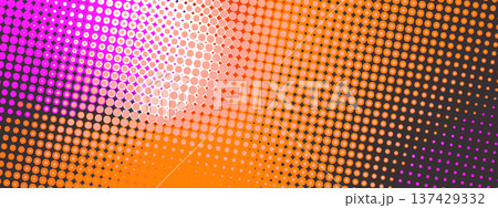 Abstract pop art creative concept. Colorful polka dots retro comics background. Cartoon modern halftone pattern. Design for poster, card, sale banner, empty bubble 137429332