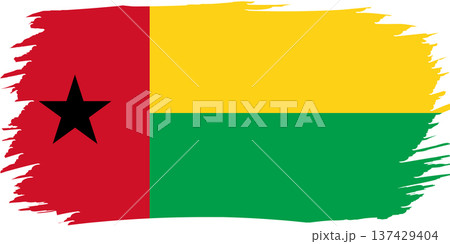 Flag of Guinea-Bissau. National symbol in official colors. Template icon. Abstract vector background 137429404