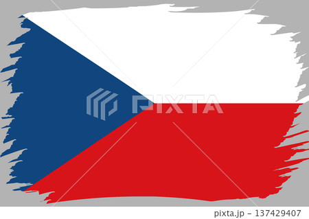 Flag of Czech Republic. Czech national symbol in official colors. Template icon. Abstract vector background 137429407
