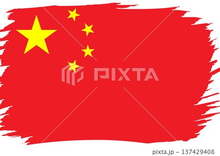 Flag of China. Chinese national symbol in official colors. Template icon. Abstract vector background 137429408
