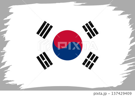 Flag of Korea. Korean national symbol in official colors. Template icon. Abstract vector background 137429409