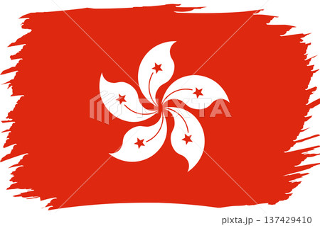 Flag of Hong Kong. National symbol in official colors. Template icon. Abstract vector background 137429410