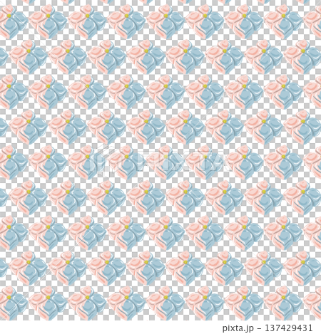 Hydrangea fresh sweets seamless pattern background illustration (pink and blue) Hydrangea fresh sweets seamless pattern background illustration (pink and blue) 137429431