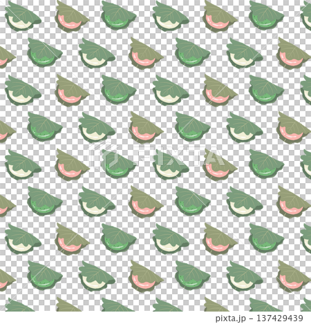 Seamless pattern background illustration of three-colored kashiwamochi (alternate) Seamless pattern background illustration of three-colored kashiwamochi (alternate) 137429439