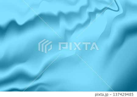 Silk blue background. Abstract vector pattern with copy space. Liquid wave texture, smooth drapery wallpaper. Wedding fabric, satin. Wavy design for banner, card, postcard, backdrop 137429485