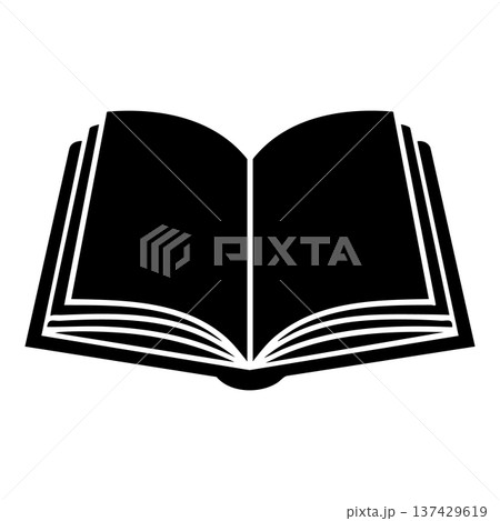 open book with open bookmark icon, simple style 137429619