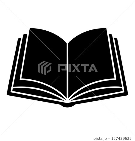 open book with open pages in simple style 137429623