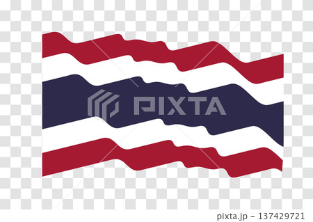 Waving Flag of Thailand. Thai national symbol in official colors. Template icon. Abstract vector background. Fluttering effect Waving Flag of Thailand. Thai national symbol in official colors. Template icon. Abstract vector background. Fluttering effect 137429721