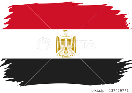 Flag of Egypt. Egyptian national symbol in official colors. Template icon. Abstract vector background 137429771