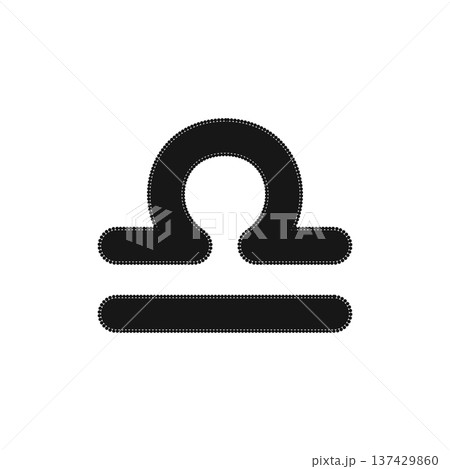 Zodiac horoscope. LIBRA astrological icon symbol. Stylized star sign esoteric. Simple line vector illustration 137429860
