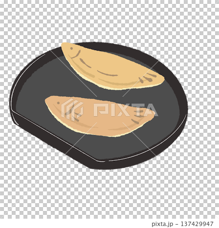 黒皿に盛られた若鮎（和菓子） 137429947