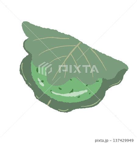 よもぎの柏餅のイラスト 137429949