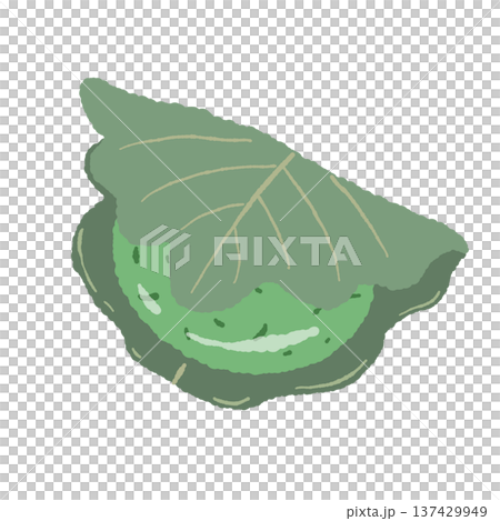 よもぎの柏餅のイラスト 137429949