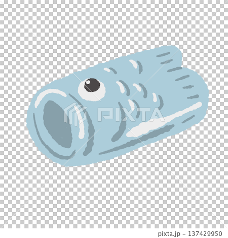 Illustration of Japanese sweets with blue carp streamers 137429950