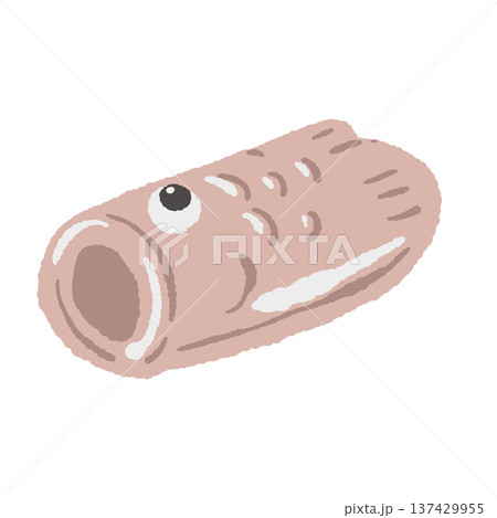 ピンクの鯉のぼりの和菓子のイラスト ピンクの鯉のぼりの和菓子のイラスト 137429955