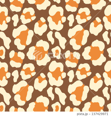 Abstract modern leopard seamless pattern. Animals fashion trendy background. Color decorative vector illustration for print, fabric, textile. Modern ornament of stylized skin 137429971
