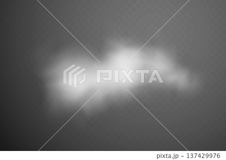 Smoke effect background. Realistic decorative fog in the air, vapor, creeping smoke puff. Layout of cloudy smog. Transparency vector illustration Smoke effect background. Realistic decorative fog in the air, vapor, creeping smoke puff. Layout of cloudy smog. Transparency vector illustration 137429976