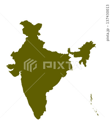 Map of Indiia, sign silhouette. World Map Globe. Vector Illustration isolated on white background. Asian continent 137430013