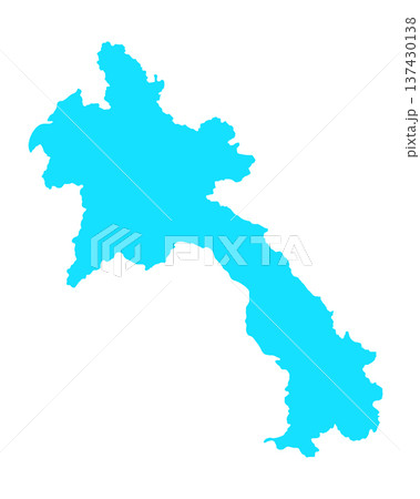 Map of Laos, sign silhouette. World Map Globe. Vector Illustration isolated on white background. Asian continent 137430138