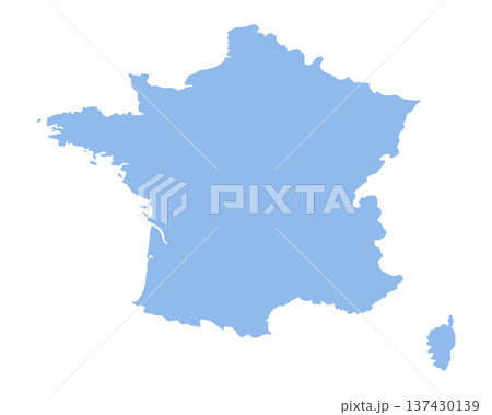 Map of France, sign silhouette. World Map Globe. Vector Illustration isolated on white background. Europe continent 137430139
