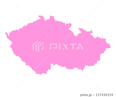 Map of Czech Republic, sign silhouette. World Map Globe. Vector Illustration isolated on white background. Europe continent 137430154
