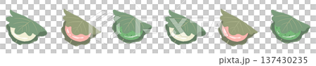 Line decoration and decorative border illustration of Kashiwamochi 137430235