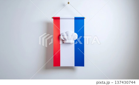 フランス国旗とシェフ帽子　Firefly生成素材 137430744