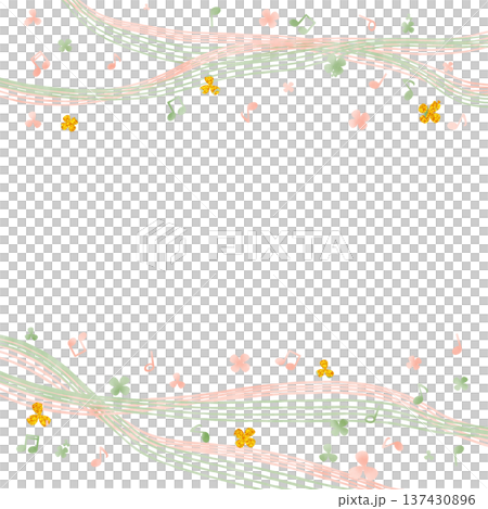 Clover and musical note (square) 137430896