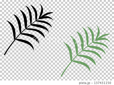 テーブルヤシの葉のアイコンセット 137431150