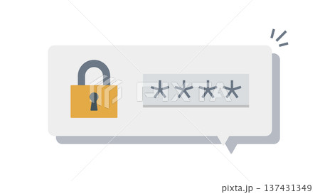 錠とパスワードの吹き出し 137431349