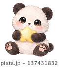 星を持ったパンダのイラスト 137431832