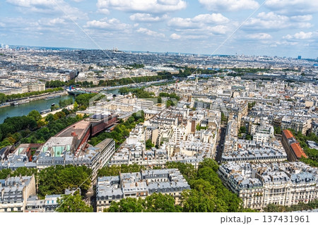 Parisian Panorama Aerial View Captivating Skyline of Paris, France. Captivating Paris, France 137431961