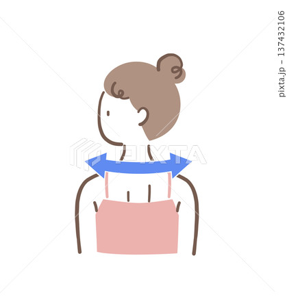 姿勢のいい女性の後ろ姿のイラスト素材 137432106