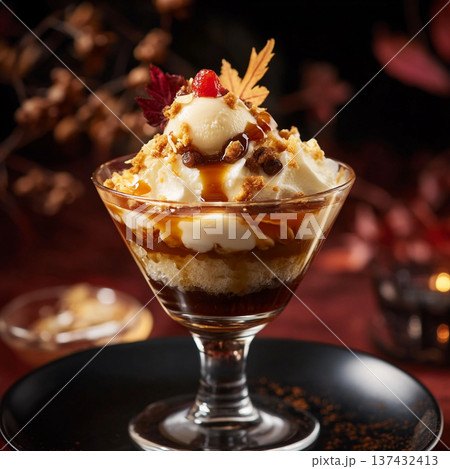 秋限定 大人マロンパフェ　AI画像 137432413