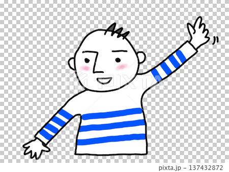手を振ってアピールする人 手を振ってアピールする人 137432872