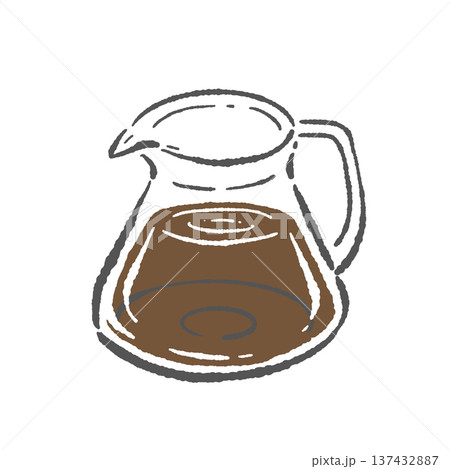 コーヒーサーバー(丸型・コーヒー入り)のイラスト コーヒーサーバー(丸型・コーヒー入り)のイラスト 137432887