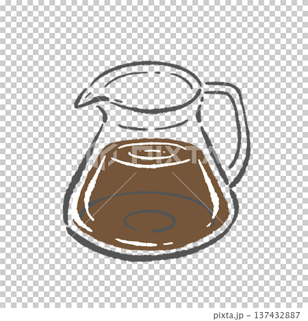 コーヒーサーバー(丸型・コーヒー入り)のイラスト コーヒーサーバー(丸型・コーヒー入り)のイラスト 137432887