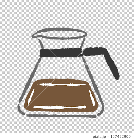 コーヒーサーバー（ビーカー型・コーヒー入り）のイラスト 137432900