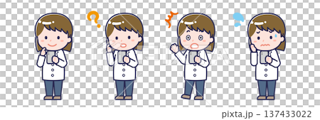 一位女性「藥劑師」正在使用智慧型手機 137433022