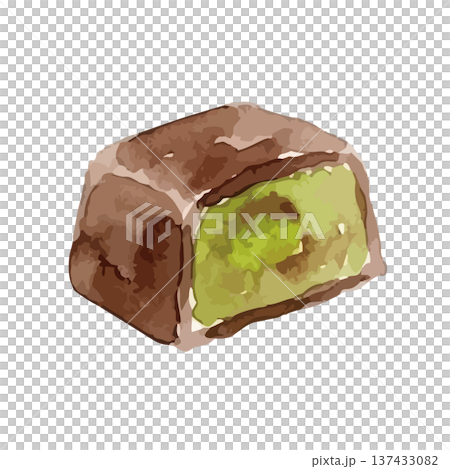 Watercolor style Dubai chocolate illustration 137433082