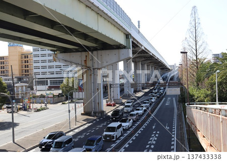 堺市阪神高速堺線フェニックス通り安井町出口の渋滞 堺市阪神高速堺線フェニックス通り安井町出口の渋滞 137433338