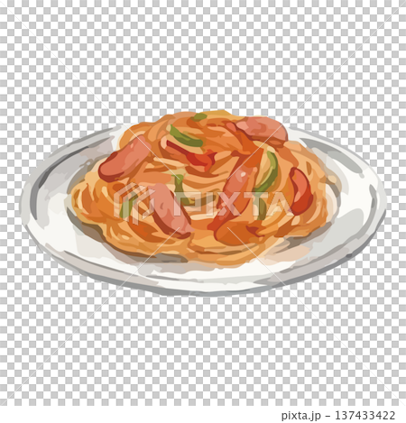 那不勒斯水彩風格插畫 那不勒斯水彩風格插畫 137433422