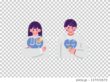 Illustration of a man and woman suffering from mental illness 137433679