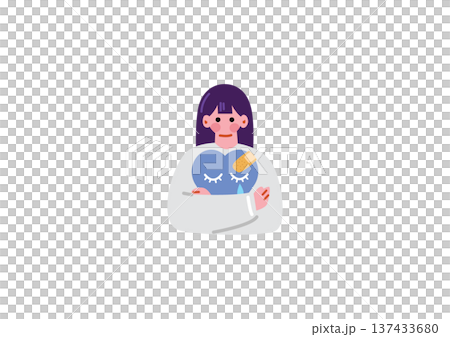 性疾患を抱える女性のイラスト 137433680