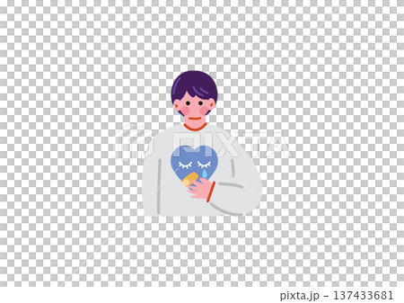 精神疾患を抱える男性のイラスト 137433681