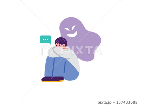 精神疾患を患う男性のイラスト 精神疾患を患う男性のイラスト 137433688