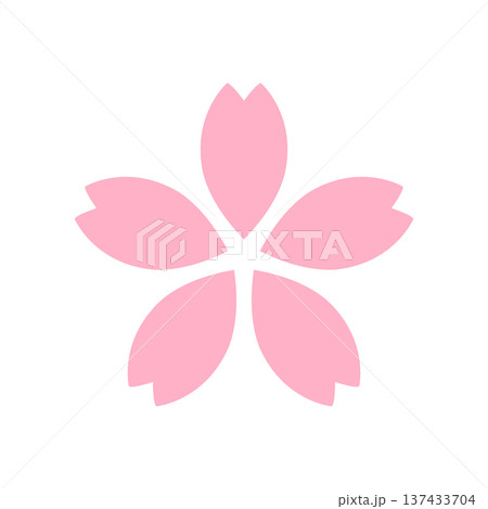 ピンク色のシンプルな桜のアイコン 137433704